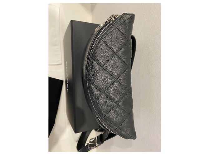 Chanel Riñonera de piel granulada negra . Negro - vista 13