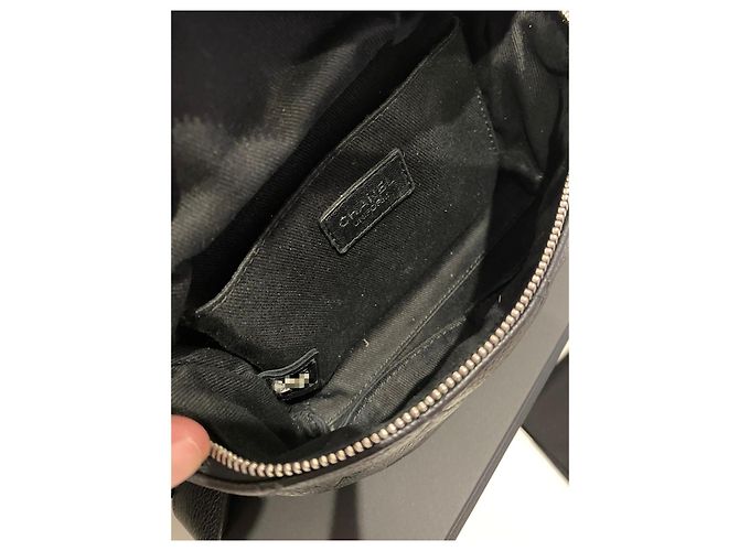 Chanel Riñonera de piel granulada negra . Negro - vista 18