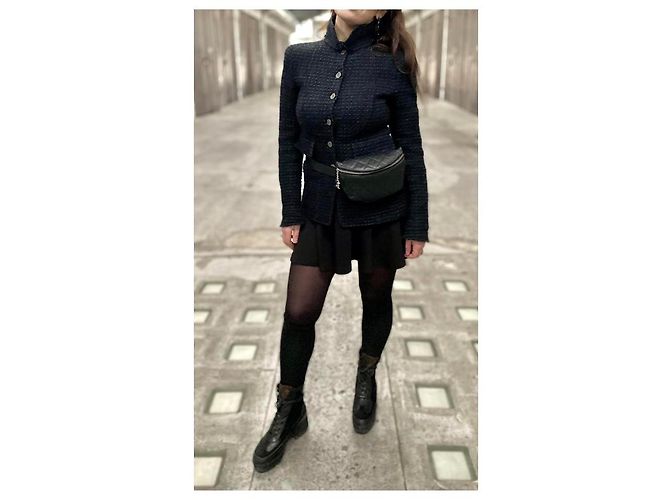 Chanel Riñonera de piel granulada negra . Negro - vista 21