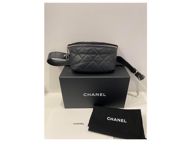 Chanel Riñonera de piel granulada negra . Negro - vista 7