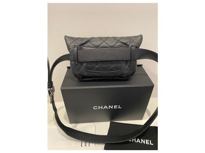 Chanel Riñonera de piel granulada negra . Negro - vista 9