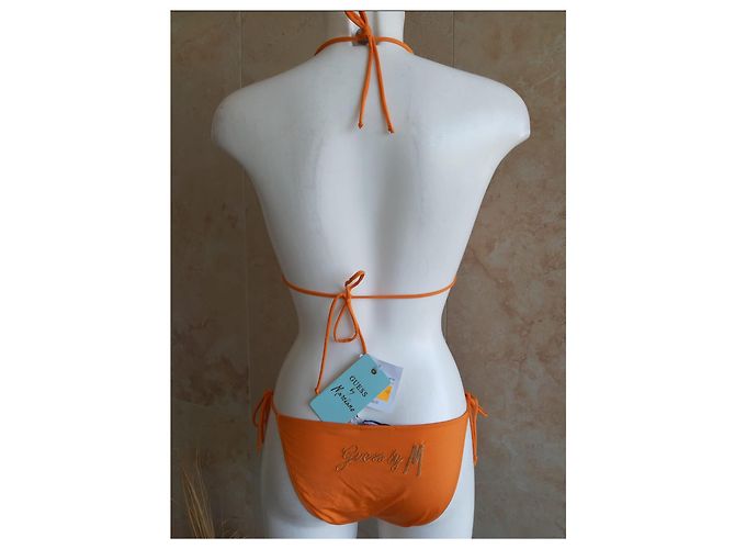 Bikini Guess naranja con logo de strass - vista 2