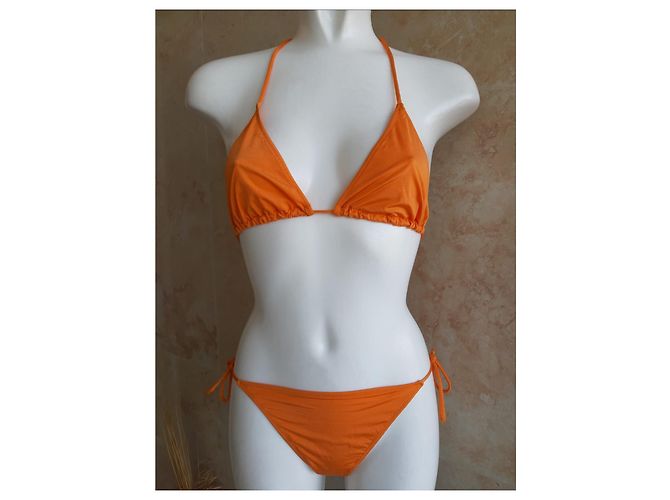Bikini Guess naranja con logo de strass - vista 8