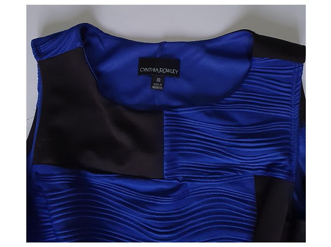 Vestido Cynthia Rowley Azul Preto - vista 4