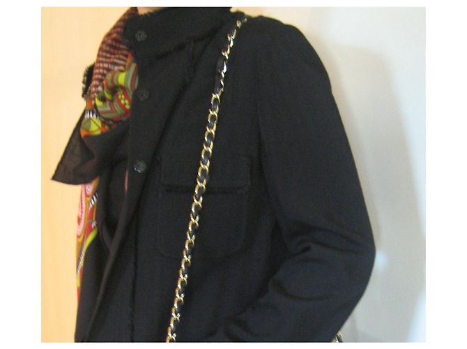 Dolce & Gabbana Schwarze Jacke aus Viskose mit Fransen - Ansicht 3