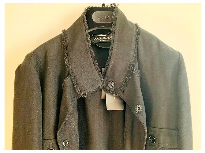 Dolce & Gabbana Schwarze Jacke aus Viskose mit Fransen - Ansicht 4
