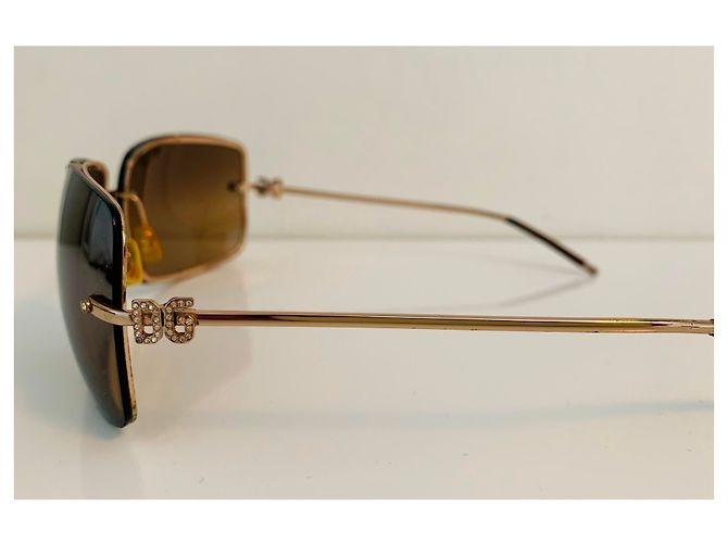Occhiali da sole aviator D&G in metallo oro D'oro - vista 2