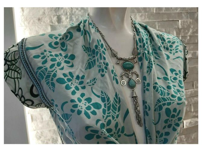 Vestido floral preto pinko azul Multicor - vista 4