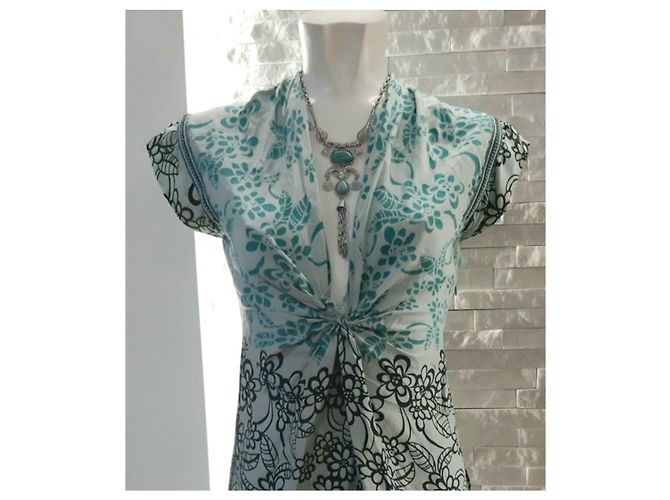 Vestido floral preto pinko azul Multicor - vista 5