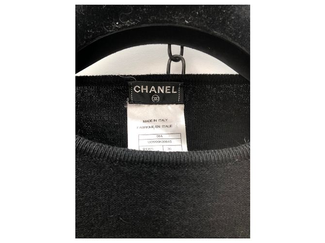 Suéter Chanel preto de lã com mangas bispo - vista 2