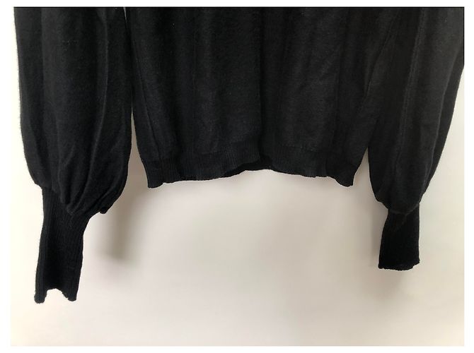 Suéter Chanel preto de lã com mangas bispo - vista 4