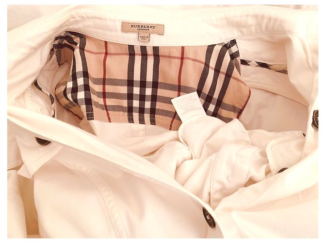 Vestido blanco sin mangas de algodón Burberry - vista 10