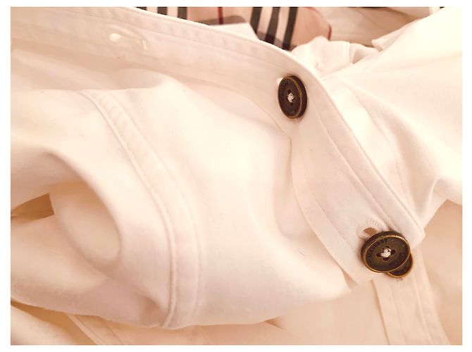 Vestido blanco sin mangas de algodón Burberry - vista 11