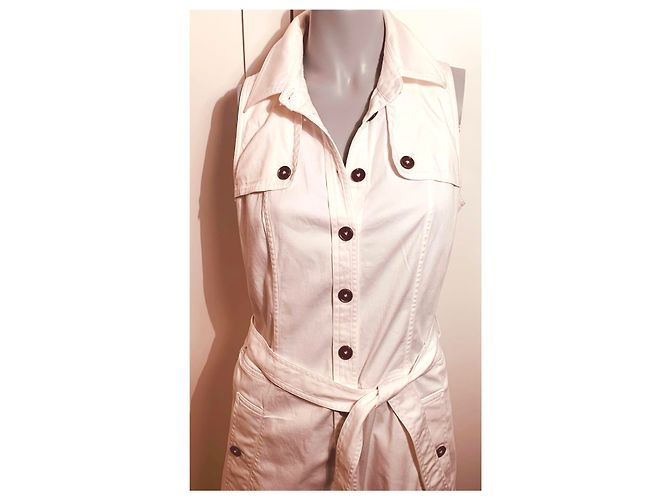 Vestido blanco sin mangas de algodón Burberry - vista 12