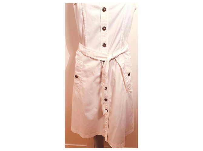 Vestido blanco sin mangas de algodón Burberry - vista 13