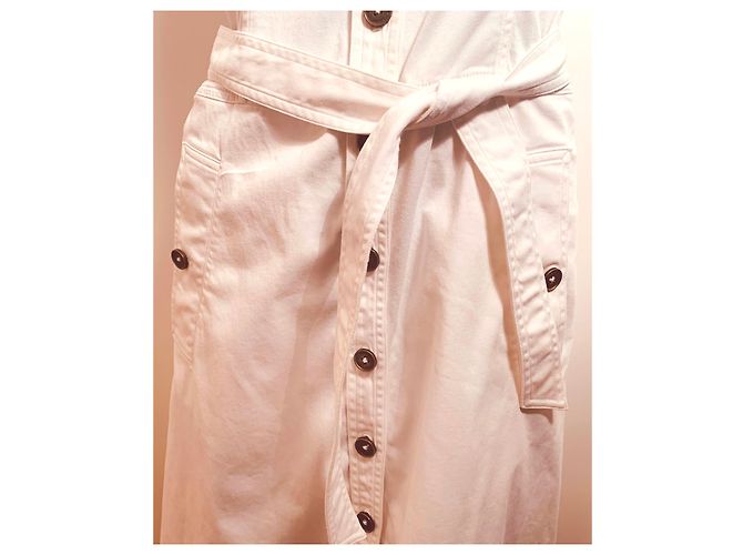 Vestido blanco sin mangas de algodón Burberry - vista 15