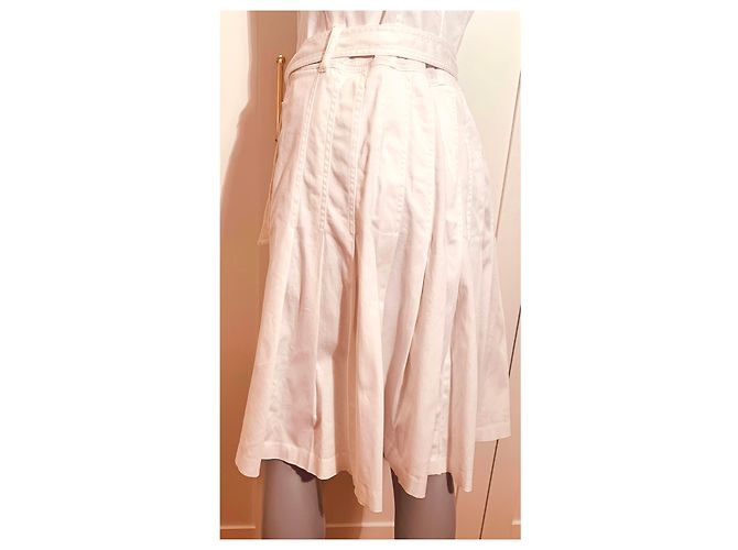 Vestido blanco sin mangas de algodón Burberry - vista 17
