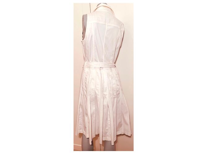 Vestido blanco sin mangas de algodón Burberry - vista 2