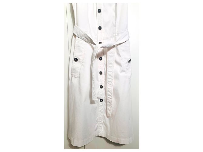 Vestido blanco sin mangas de algodón Burberry - vista 5
