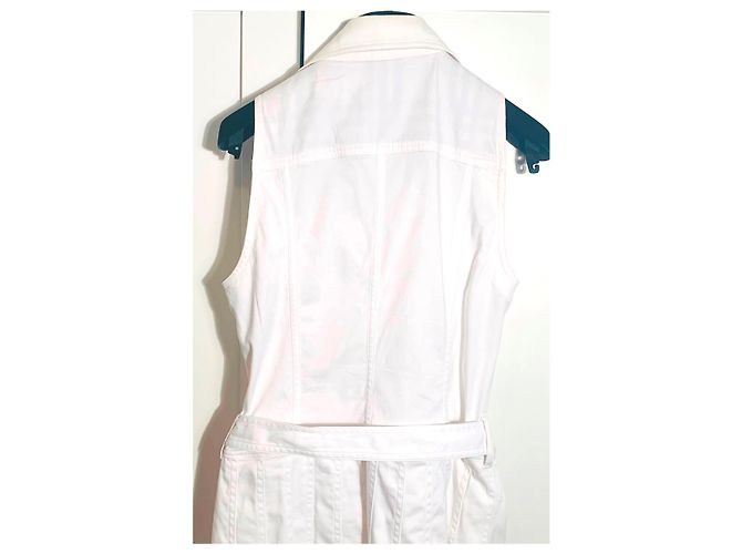Vestido blanco sin mangas de algodón Burberry - vista 7