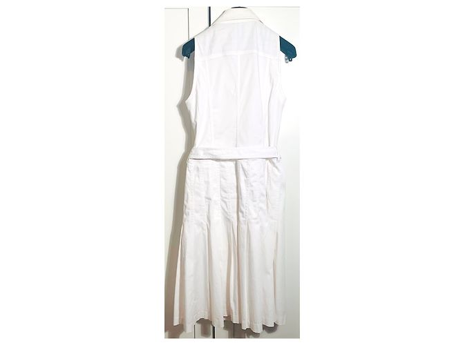 Vestido blanco sin mangas de algodón Burberry - vista 9
