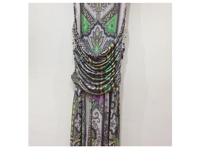 Vestido etro paisley con drapeado Multicolor - vista 7