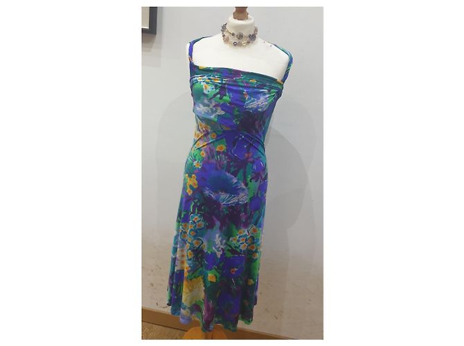 Etro multicolor floral midi dress with open back Multiple colors - view 8