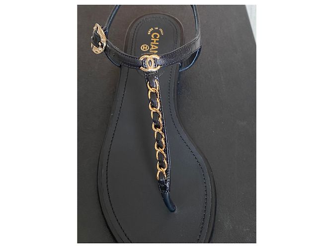 Chanel Ledersandale Schwarz - Ansicht 6