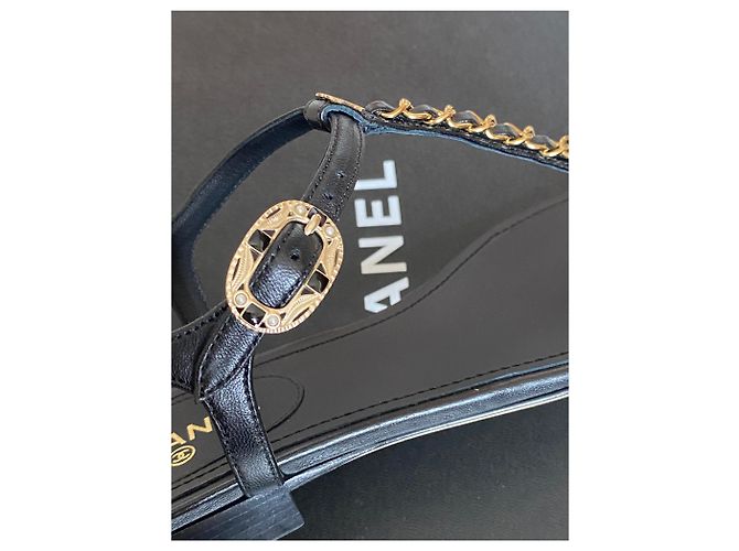 Chanel Ledersandale Schwarz - Ansicht 7