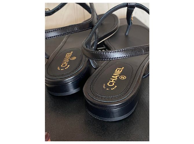 Chanel Ledersandale Schwarz - Ansicht 8