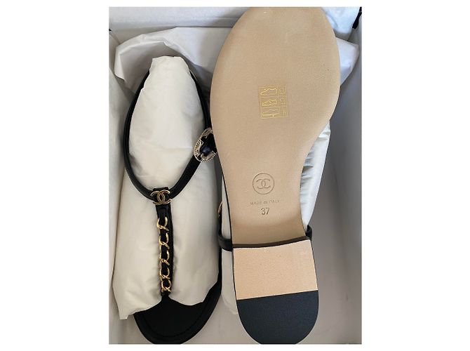 Chanel Ledersandale Schwarz - Ansicht 9