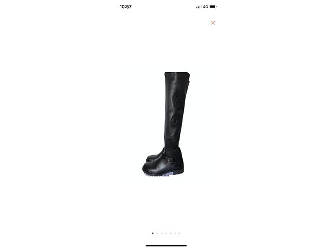 Stivali alti Dior in pelle nera Nero - vista 2