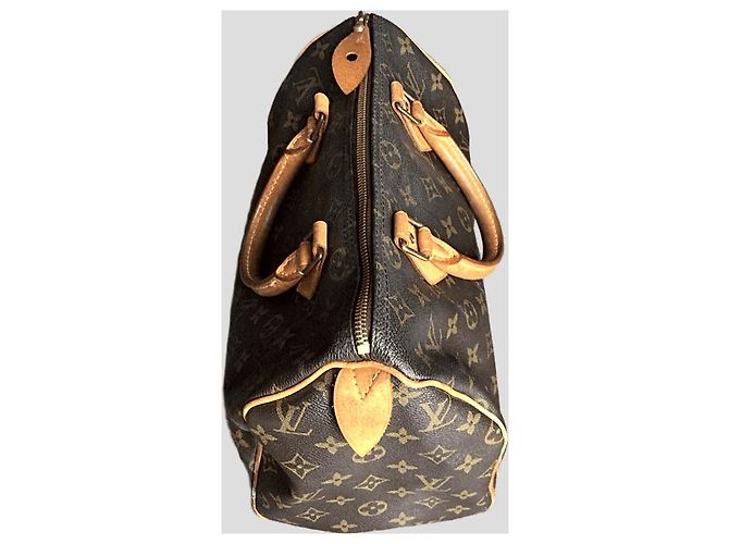 Louis Vuitton Speedy 30 Borsa a mano marrone tela e pelle Castagno - vista 2