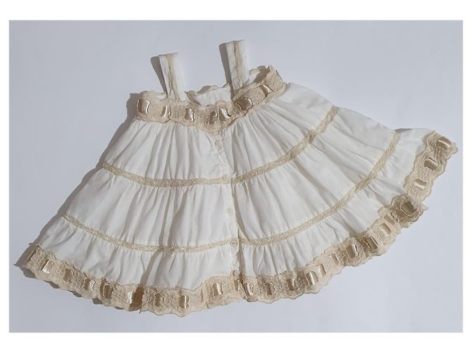 Twin Set weißes Baumwollkleid 6 Monate - Ansicht 3