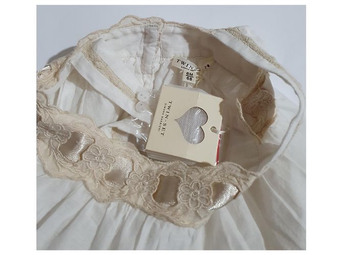 Twin Set weißes Baumwollkleid 6 Monate - Ansicht 4