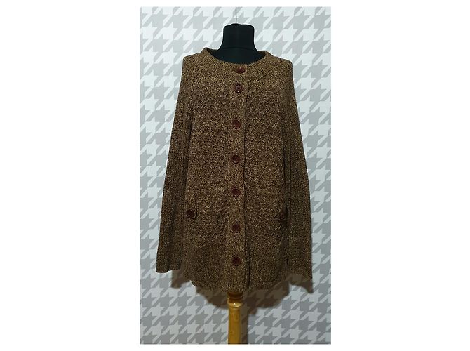 Michael Kors Strickjacke Braun Baumwolle Acryl Größe L - Ansicht 2