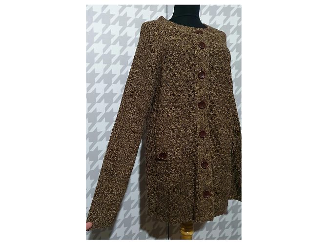 Michael Kors Strickjacke Braun Baumwolle Acryl Größe L - Ansicht 3
