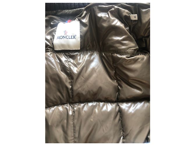 Moncler braune Pufferjacke T.4 Khaki Dunkelbraun - Ansicht 7