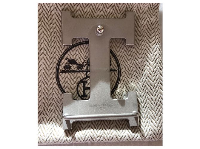 Constance Hermès silver belt buckle Calandre Silvery - view 2