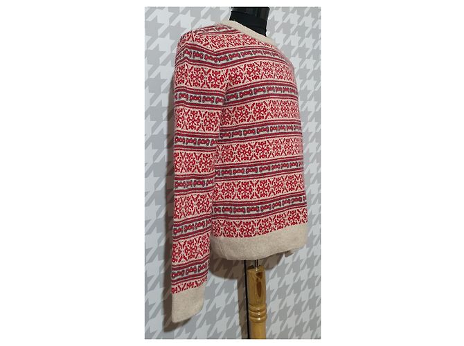 Abercrombie & Fitch Wollpullover mit Nylon Rot Mehrfarben - Ansicht 2