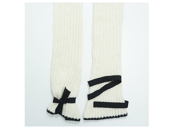 JW Anderson J.W.ANDERSON Unisex Alpaka Wolle Off-White mit schwarzen Manschettenbändern Übergroßer Rollkragenpullover Pullover Pullover - Ansicht 5
