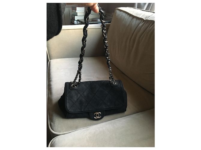 Borsa Chanel in pelle di vitello granulata nera Nero - vista 2