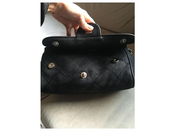 Borsa Chanel in pelle di vitello granulata nera Nero - vista 4