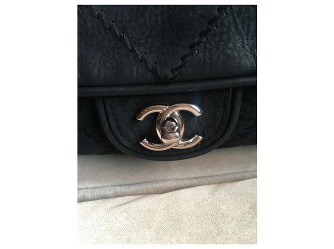 Borsa Chanel in pelle di vitello granulata nera Nero - vista 5