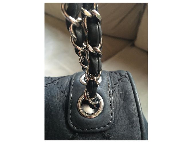 Borsa Chanel in pelle di vitello granulata nera Nero - vista 8