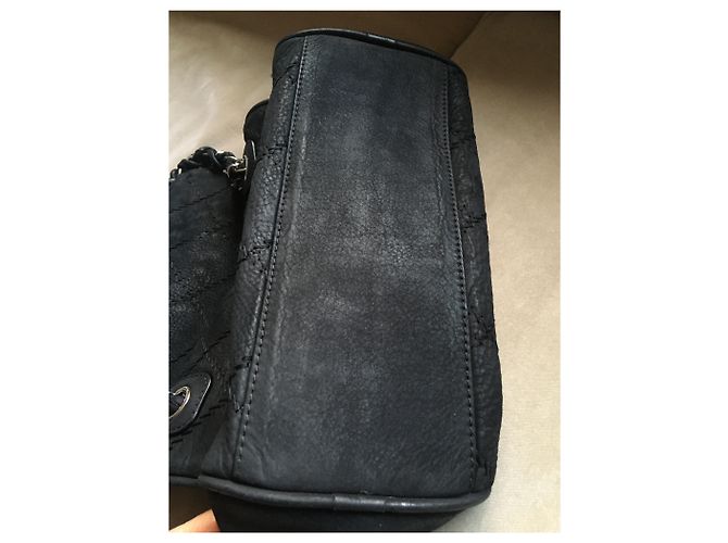 Borsa Chanel in pelle di vitello granulata nera Nero - vista 9