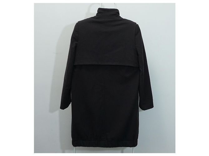 HELMUT LANG Abrigo elástico gris oscuro de lana de fieltro ligero Gris antracita - vista 2