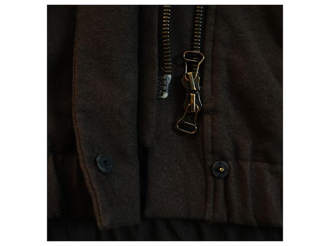 HELMUT LANG Abrigo elástico gris oscuro de lana de fieltro ligero Gris antracita - vista 4