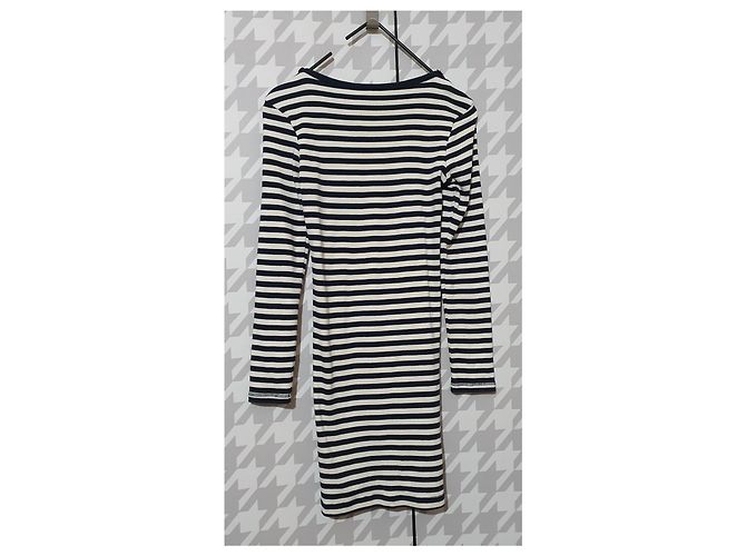 Vestido Ganni de algodón a rayas azul y blanco - vista 2