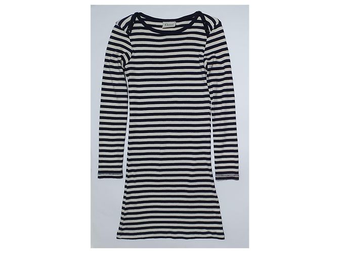 Vestido Ganni de algodón a rayas azul y blanco - vista 3